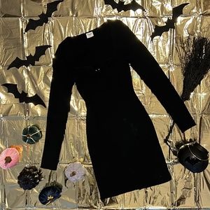 Abercrombie & Fitch Long Sleeve Hardware Mini Sweater Dress